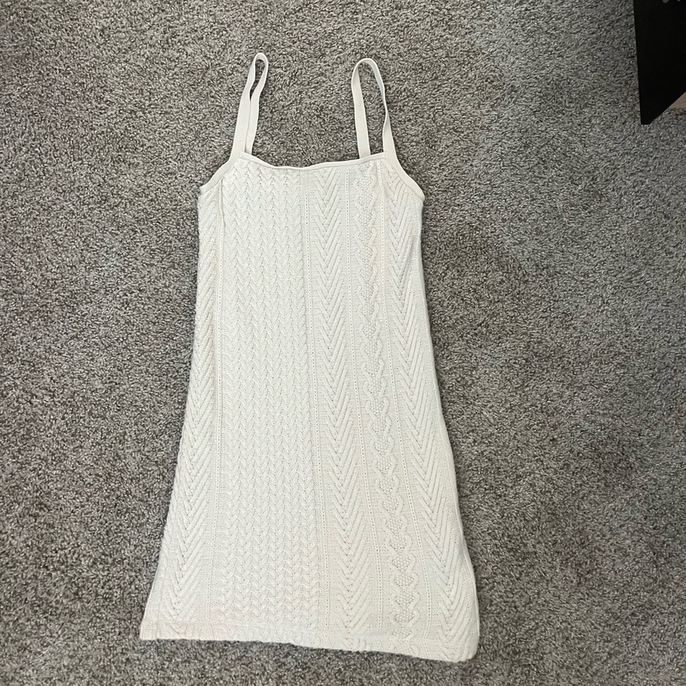Zara White Knit Mini Dress
